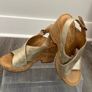 Gold Born wedge sandals